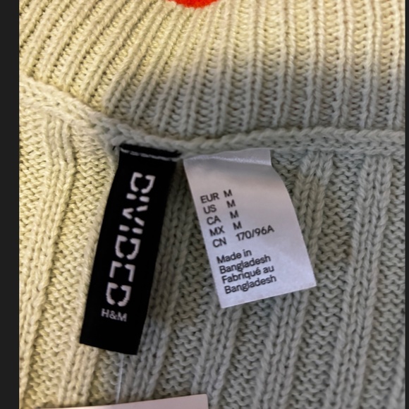 H&M light green soft V-neck ribbed sweater vest NWT - Picture 5 of 9